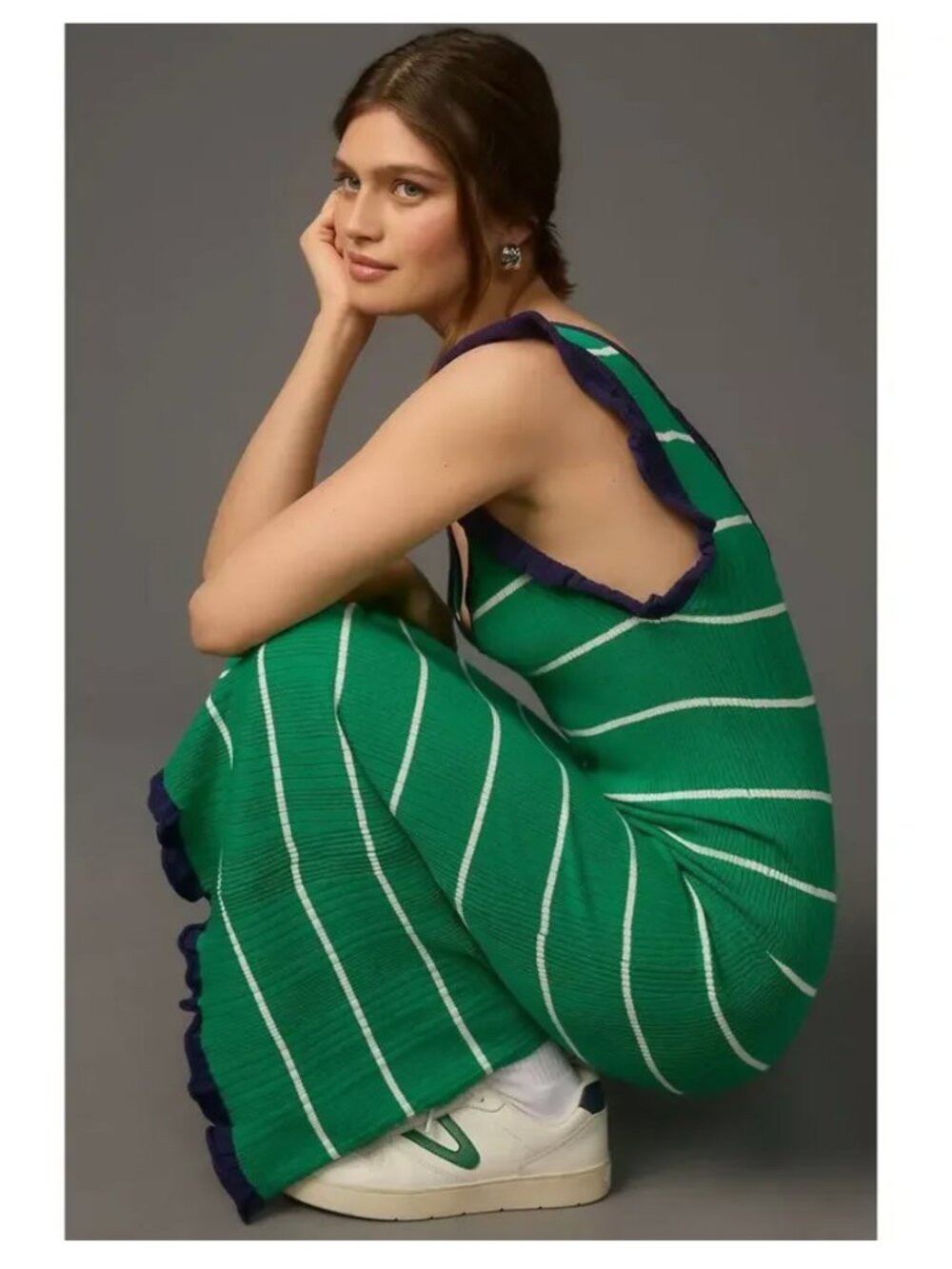 Daily Practice By Anthropologie Striped Knit Midi Dress Size M
